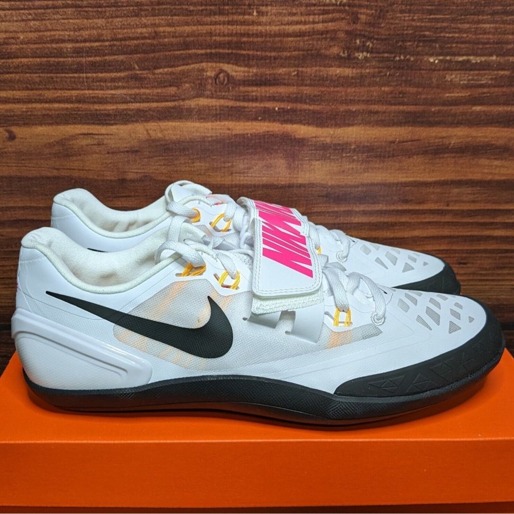 Nike Zoom Rotational 6 Men's 14 White Pink Track Field Throwing Shoes 685131-102